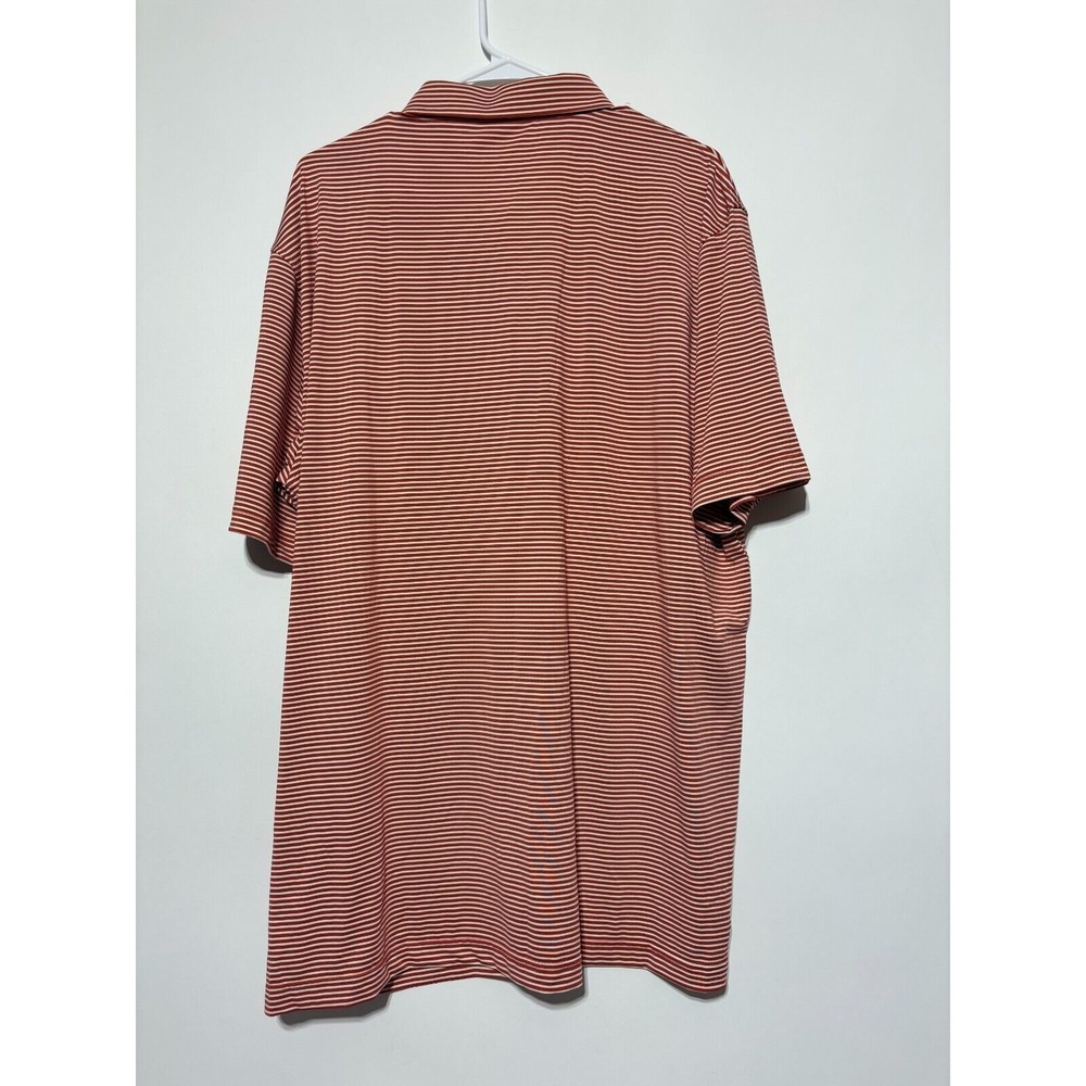 Michel Rouen Performance Polo Men Size 2XL Striped Puréed Pumpkin Stripe Shirt - Picture 2 of 6